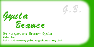 gyula bramer business card